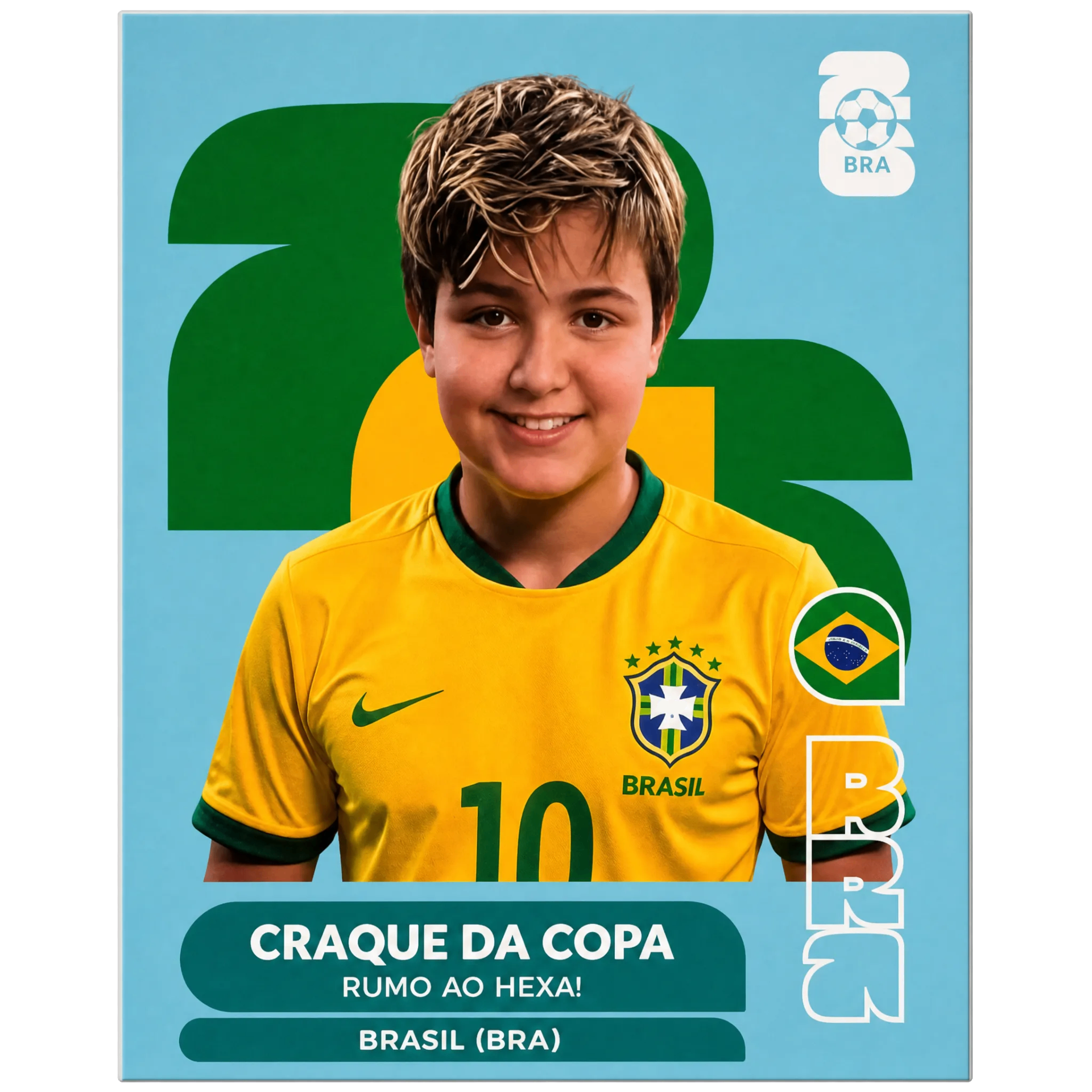 Figurinha personalizada Copa 2026 com a foto do torcedor